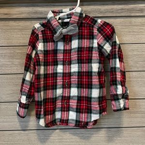Christmas Plaid Flannel with Bow tie